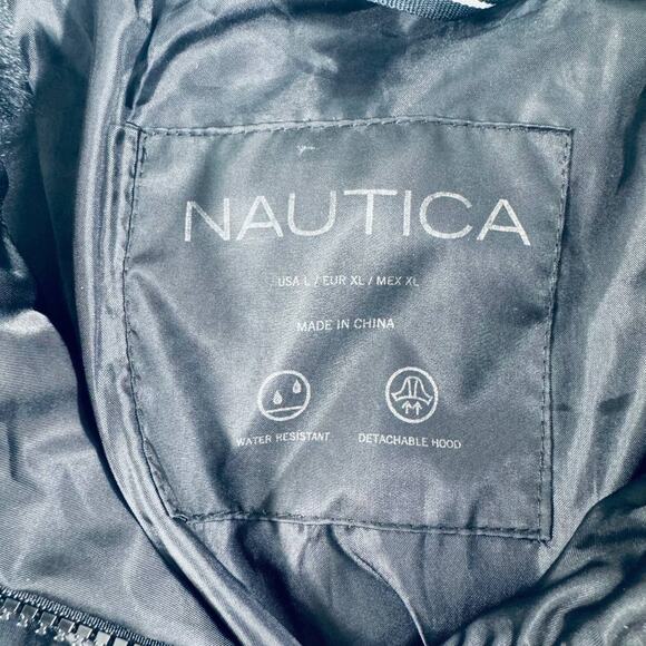 Nautica Black Puffer Jacket L/XL Water-Resistant - Picture 9 of 9